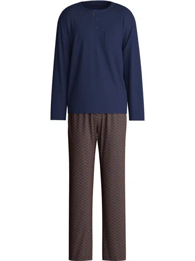 Calida Geometric-pattern Pyjamas In Blue