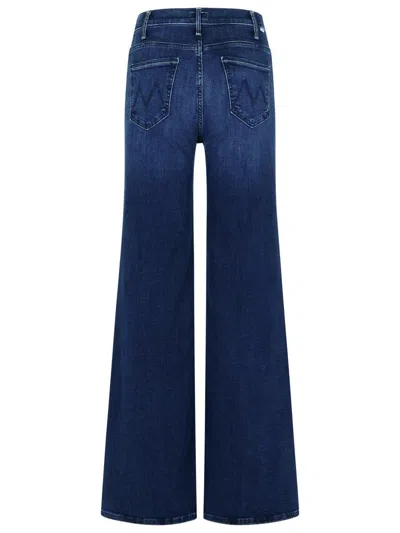 Mother Wide-leg Trousers With Elasticized Fit And Contrast Stitching In Blue
