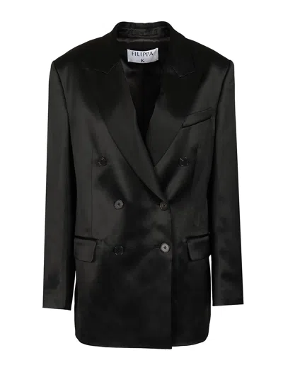Filippa K Dani Double Breasted Blazer Jackets Black In Black