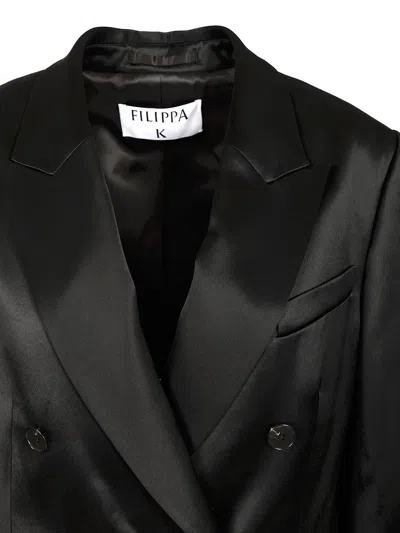 Filippa K Dani Double Breasted Blazer Jackets Black In Black