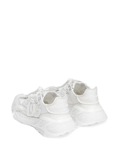Dolce & Gabbana Accelerate Fabric Sneakers Leather Inserts In White