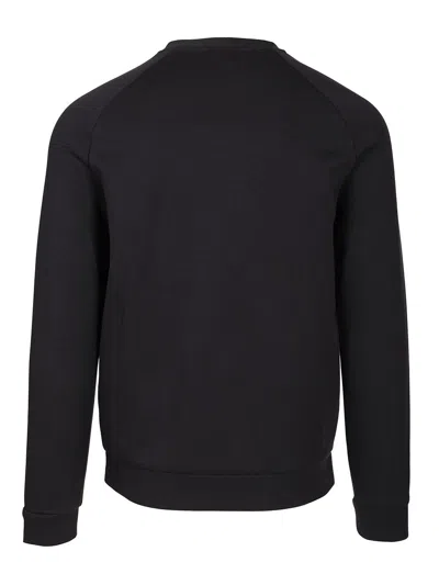 Giorgio Armani Logo-print Cotton-blend Sweatshirt In Black