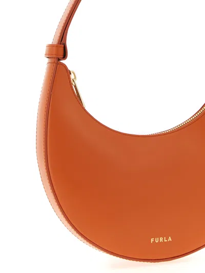 Furla Smooth Crescent Shoulder Bag With Zippered Closure
