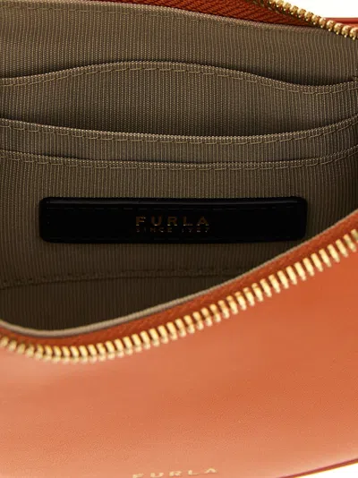 Furla Smooth Crescent Shoulder Bag With Zippered Closure