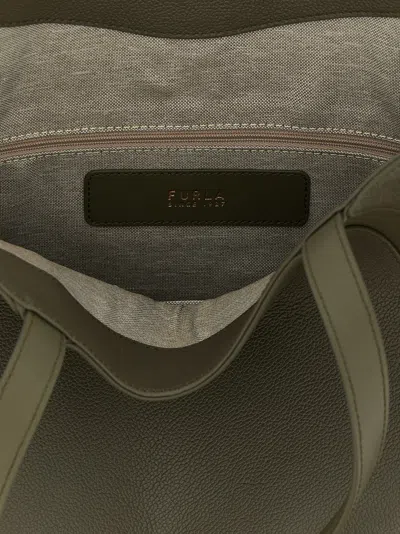 Furla Large Goccia L Leather Tote Bag In Green