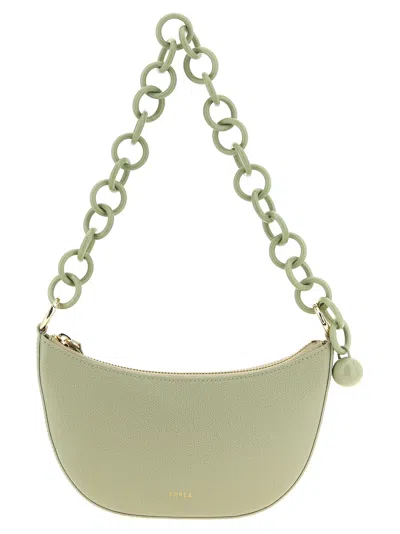 Furla Mini Half-moon Leather Shoulder Bag In Green