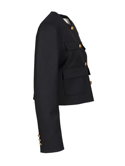 P.a.r.o.s.h Liliuxy Button-fastening Cropped Jacket In Black