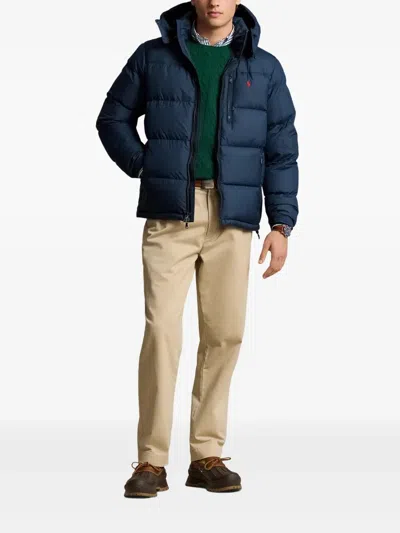 Polo Ralph Lauren Gorham Water-repellent Ripstop Fabric Down Jacket Clothing In Blue