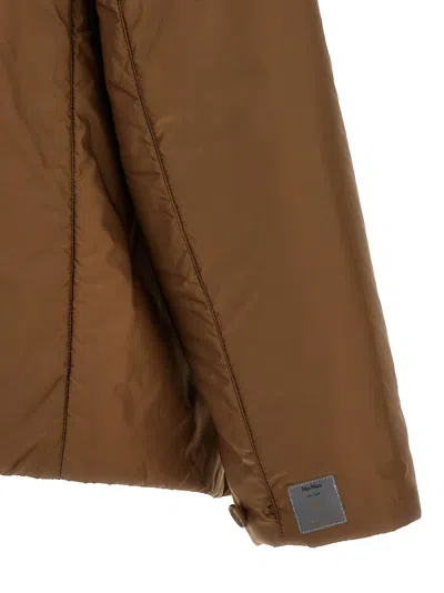 Max Mara The Cube Women Caramel Greenh Padded Hooded Jacket In Brown