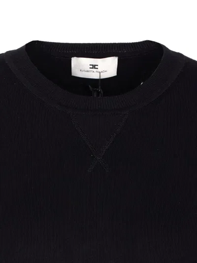 Elisabetta Franchi Inlaid Logos Colour-block Crewneck Sweater
