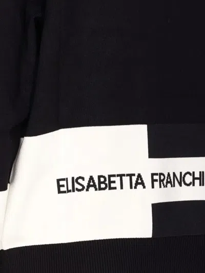 Elisabetta Franchi Inlaid Logos Colour-block Crewneck Sweater