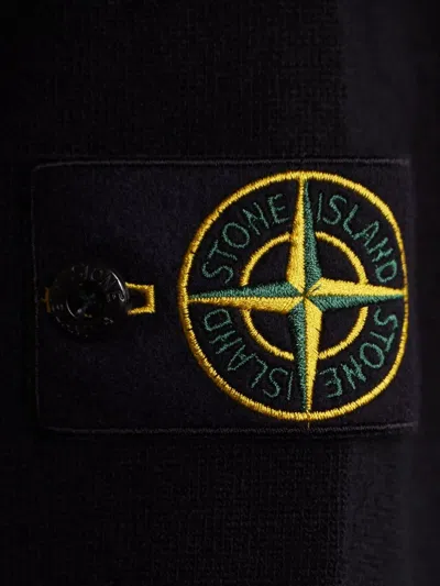 Stone Island Lightweight Wool Crew Neck Sweater With Raglan Sleeves Clothing In Black