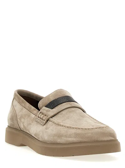 Brunello Cucinelli Monile Loafers In Brown