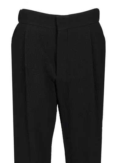 Giorgio Armani Single Pleat Casual Pants In Black