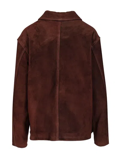 Arma Gold-button Flap-pocket Jacket In Brown