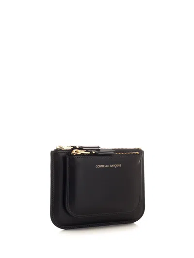 Comme Des Garçons Small Red Leather Coin Purse Wallets Black