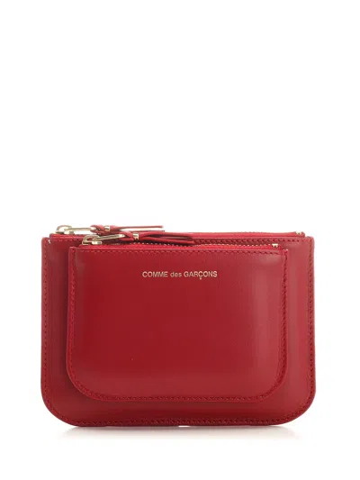Comme Des Garçons Small Red Leather Coin Purse Wallets Red In Red