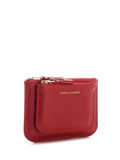 Comme Des Garçons Small Red Leather Coin Purse Wallets Red In Red