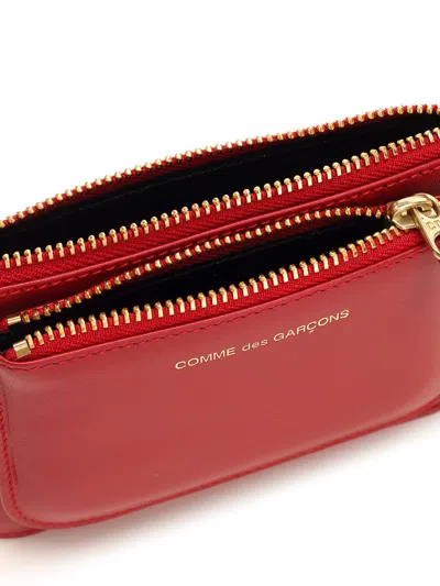 Comme Des Garçons Small Red Leather Coin Purse Wallets Red In Red