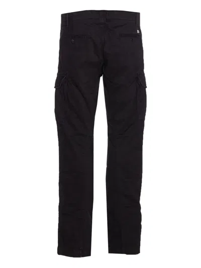C.p. Company Satin Cargo Pants With Functional Pockets In Black
