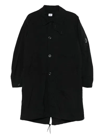 C.p. Company Cp Company Outerwear Long Jacket In Twill In Gray