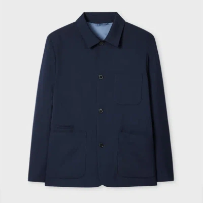 Paul Smith Buttoned Cuffs Collared Jacket With Patch Pockets In Blue