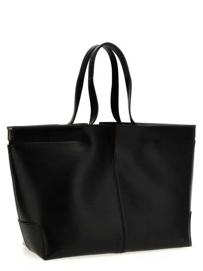 Tod's Di Bag Folio Leather Shopping Bag In Black