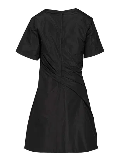 Loewe Mini Dress In Luxurious Polyester-silk Blend In Black