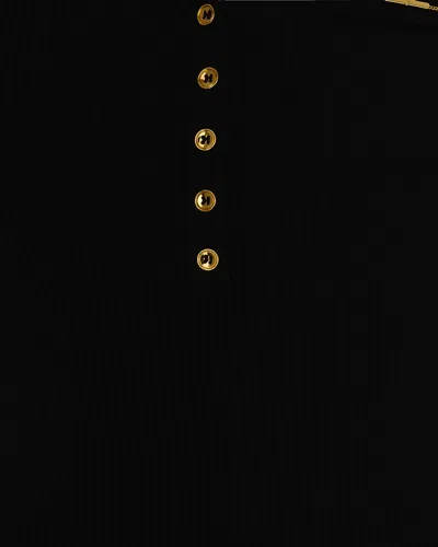 Elisabetta Franchi Maglia A Costine Con Taschino Nero In Black