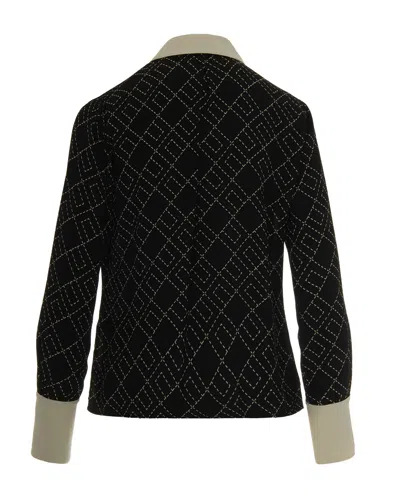 Elisabetta Franchi Georgette Shirt With Two-tone Print Black/milk