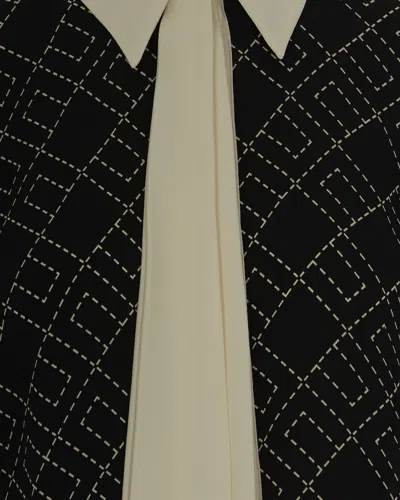 Elisabetta Franchi Georgette Shirt With Two-tone Print Black/milk