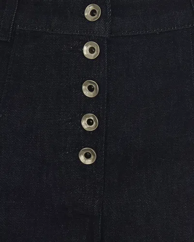 Patrizia Pepe Dark Blue Denim Trousers In Black