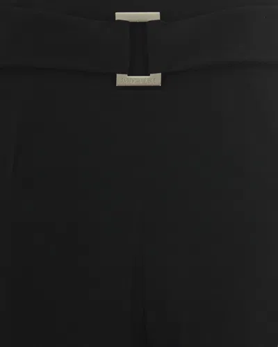 Patrizia Pepe Pantalone A Palazzo Con Cintura Nero In Black