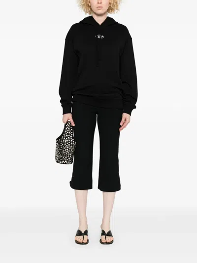 Diesel Logo-embroidered Hoodie In Black