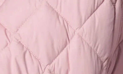 Bernardo Drawcord Waist Quilted Puffer Coat In Pink