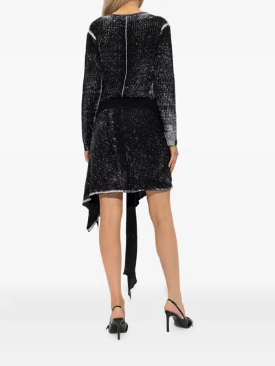 Diesel Tie-detail Asymmetric Dress In Black