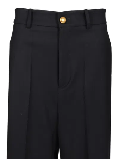 P.a.r.o.s.h Patch-pockets Virgin Wool-blend Trousers In Black