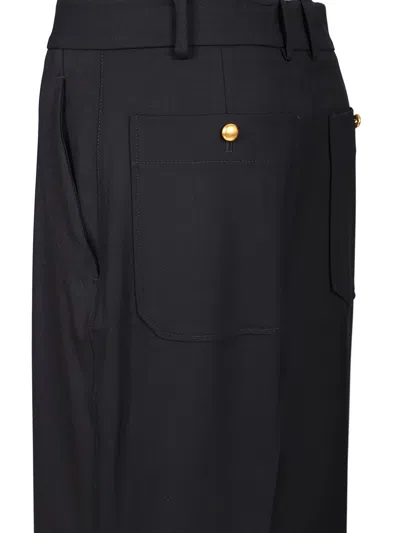 P.a.r.o.s.h Patch-pockets Virgin Wool-blend Trousers In Black