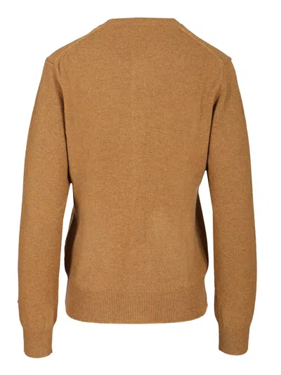 Comme Des Garçons Play Wool Cardigan Knitwear Beige In Brown