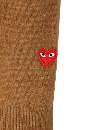 Comme Des Garçons Play Wool Cardigan Knitwear Beige In Brown