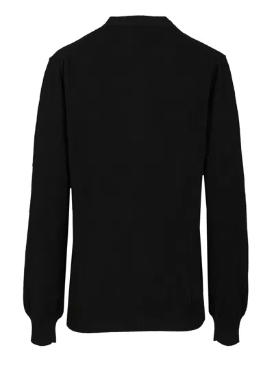 Comme Des Garçons Play Round-neck Cardigan Red Emmblem In Black