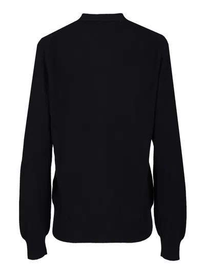 Comme Des Garçons Play Round-neck Cardigan Red Emmblem In Black