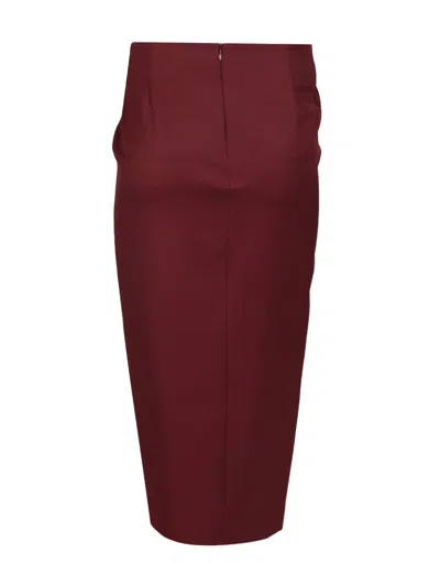 Attico Wool Gabardine Midi Skirt Skirts Bordeaux In Burgundy