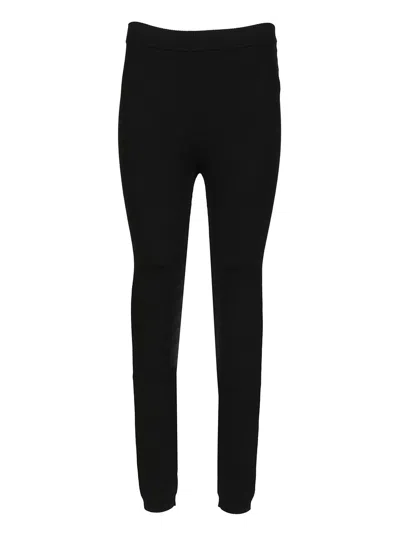 P.a.r.o.s.h Wool Leggings Trousers Black In Black