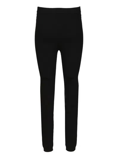 P.a.r.o.s.h Wool Leggings Trousers Black In Black