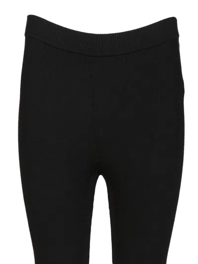 P.a.r.o.s.h Wool Leggings Trousers Black In Black