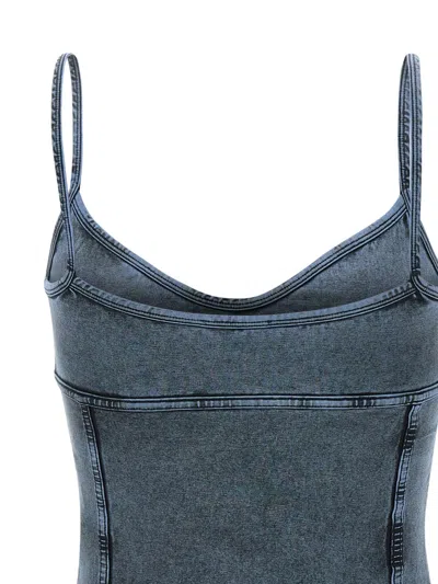 Diesel Womens 01a T-ony Denim-effect Stretch-cotton Jersey Cami Top In Blue