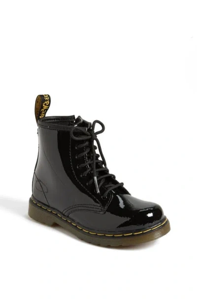 Dr. Martens Delaney Kids Black Patent Boots Colour: Black Patent, Size: Junior 3