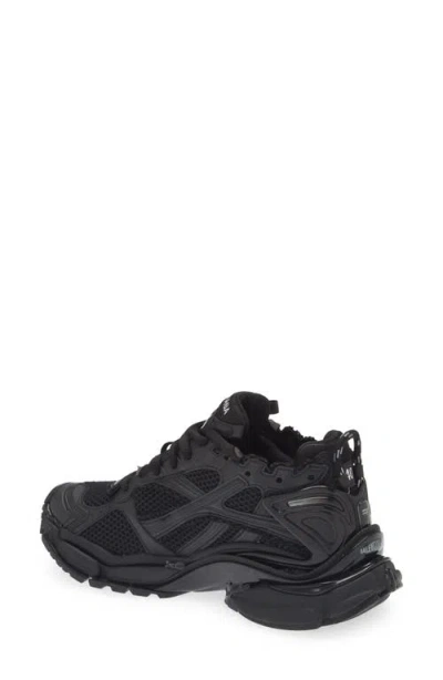 Balenciaga Men Runner Mesh And Leather Sneakers In Black