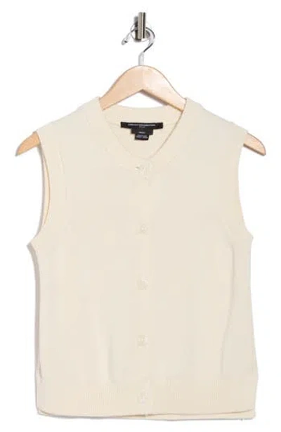 French Connection Mozart Sleeveless Cotton Sweater Vest In Gray